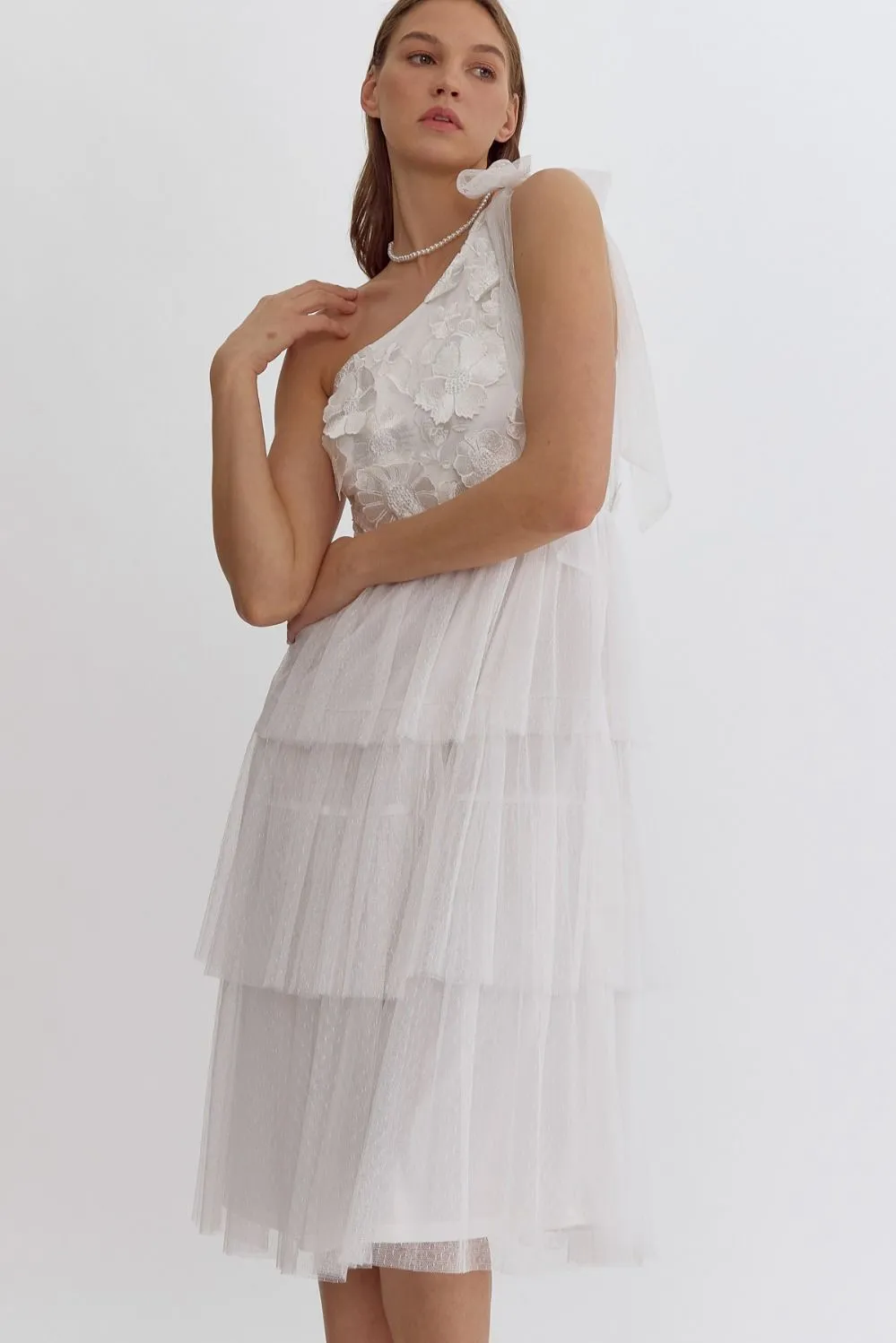 3D Floral Midi Dress