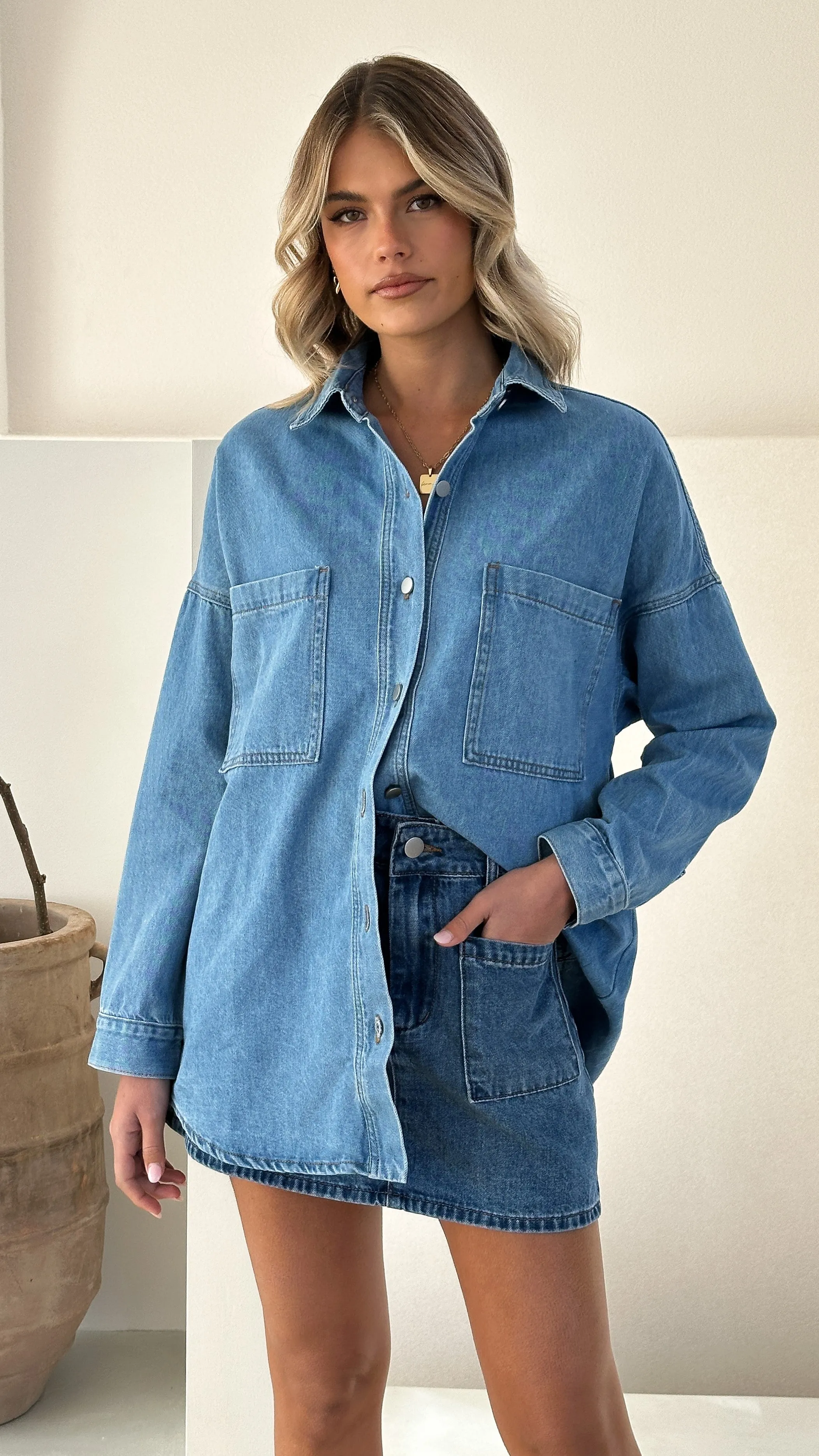 Blake Denim Skirt - Light Mid Denim