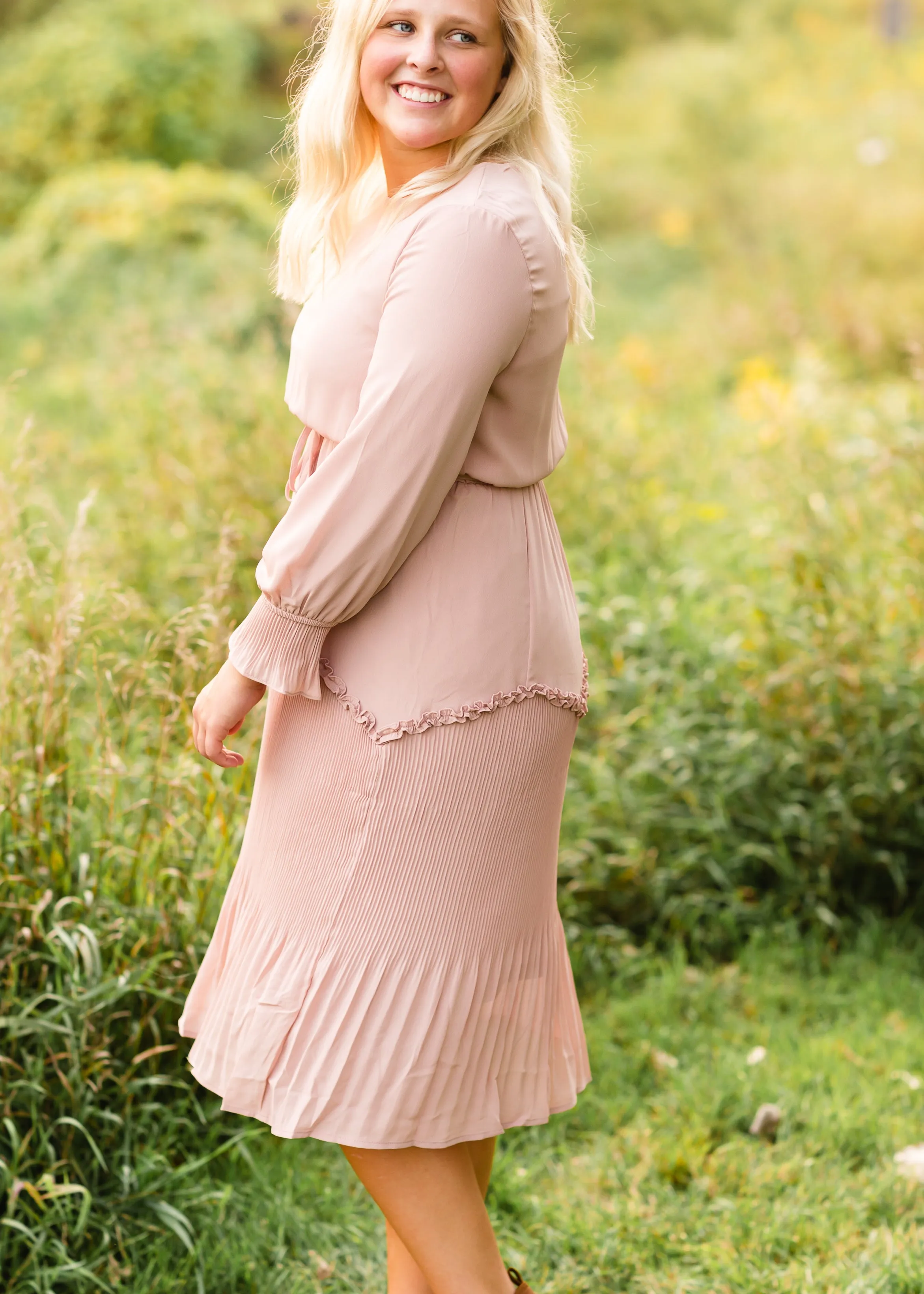 Blush Ruffle Tiered Midi Dress - FINAL SALE
