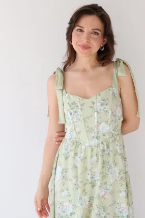 Floral Midi Dress in Mint