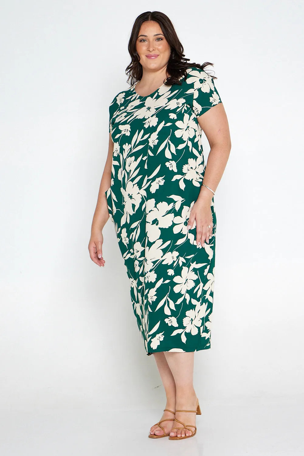 Liliana Dress - Green/Cream Floral