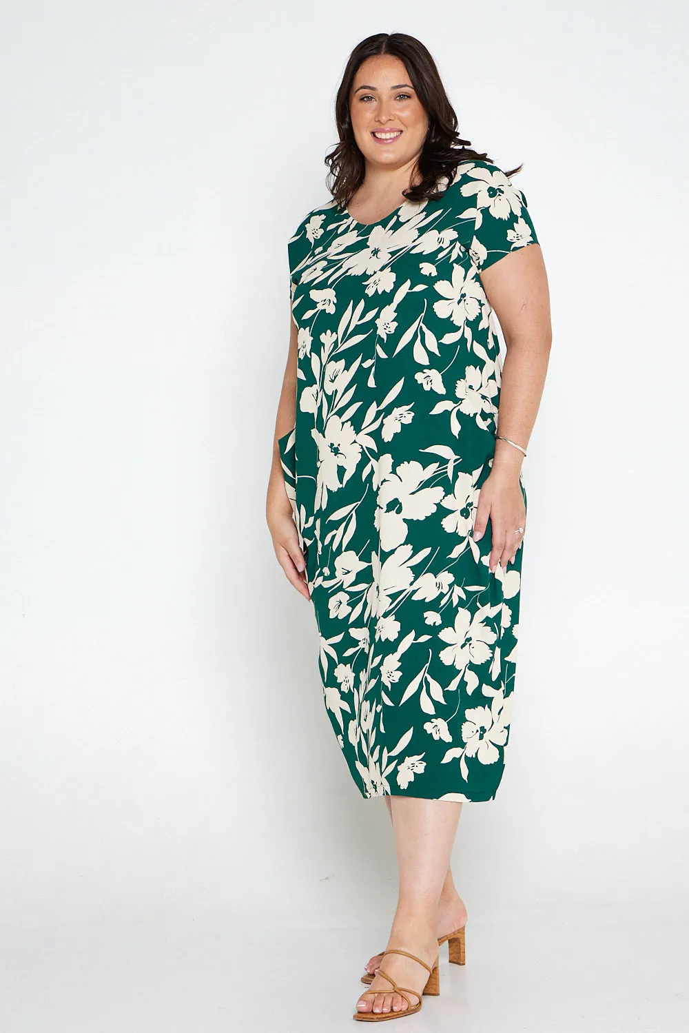 Liliana Dress - Green/Cream Floral