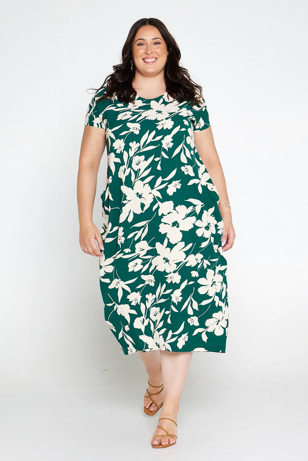 Liliana Dress - Green/Cream Floral